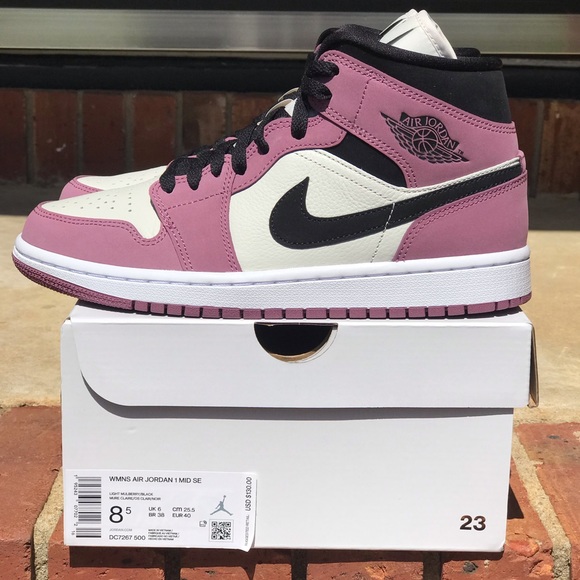Air Jordan 1 SE Mid Mulberry (W) Size 7 & 8.5 Wmns - Picture 10 of 13